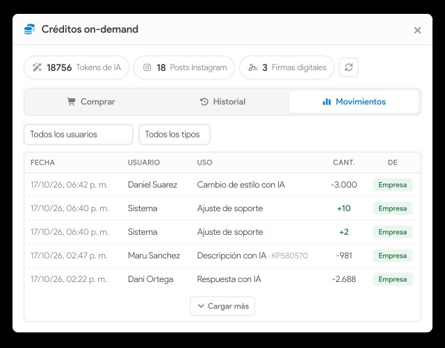 Pesta&ntilde;a Movimientos con la conversi&oacute;n de los cr&eacute;ditos de decoraci&oacute;n a Tokens de IA