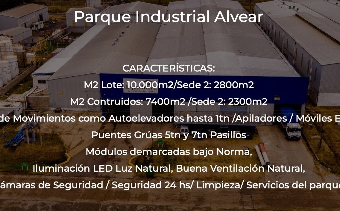 GALPON DE 5000M2 EN PARQUE INDUSTRIAL ALVEAR C/ PUENTE GRUA — foto 2