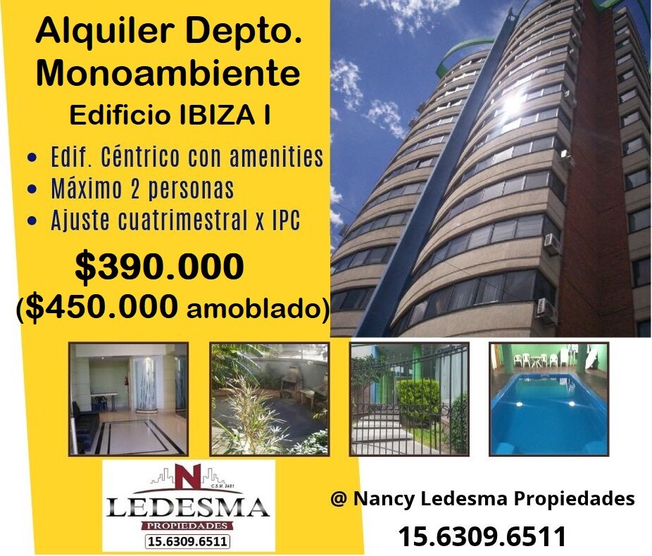 $390.000 DEPTO MONOAMBIENTE EDIF. IBIZA I - SAN MIGUEL - 1