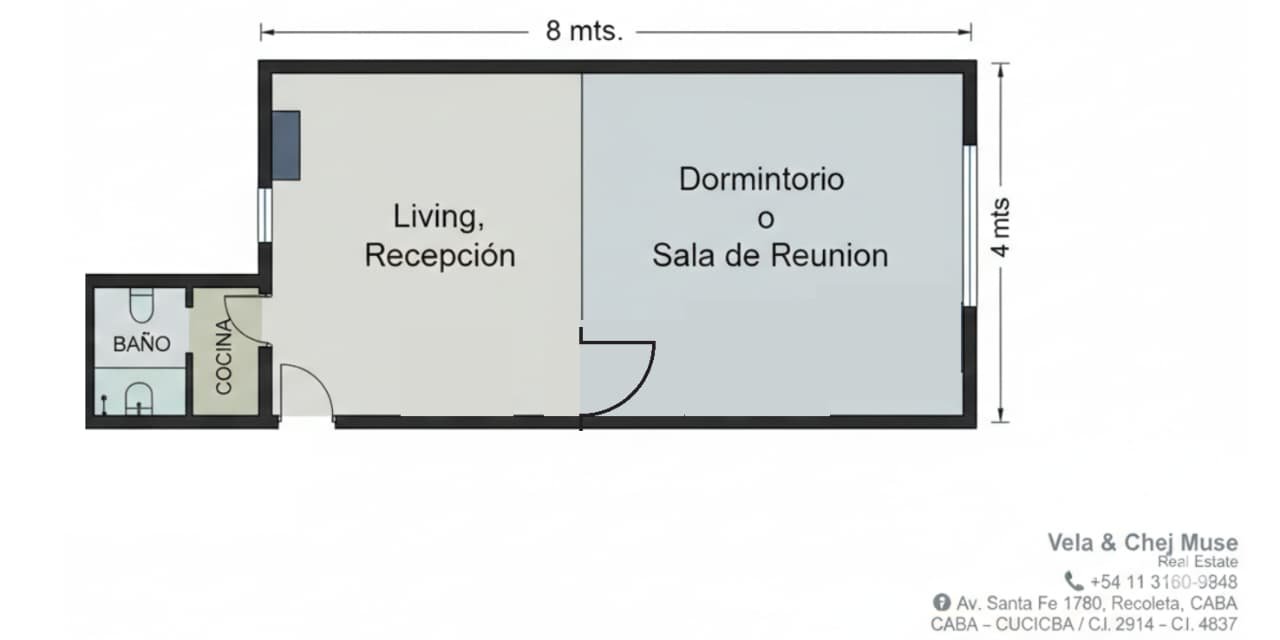 Oficina luminosa con baño y cocina en San Nicolás – 33 m² (Microcentro)