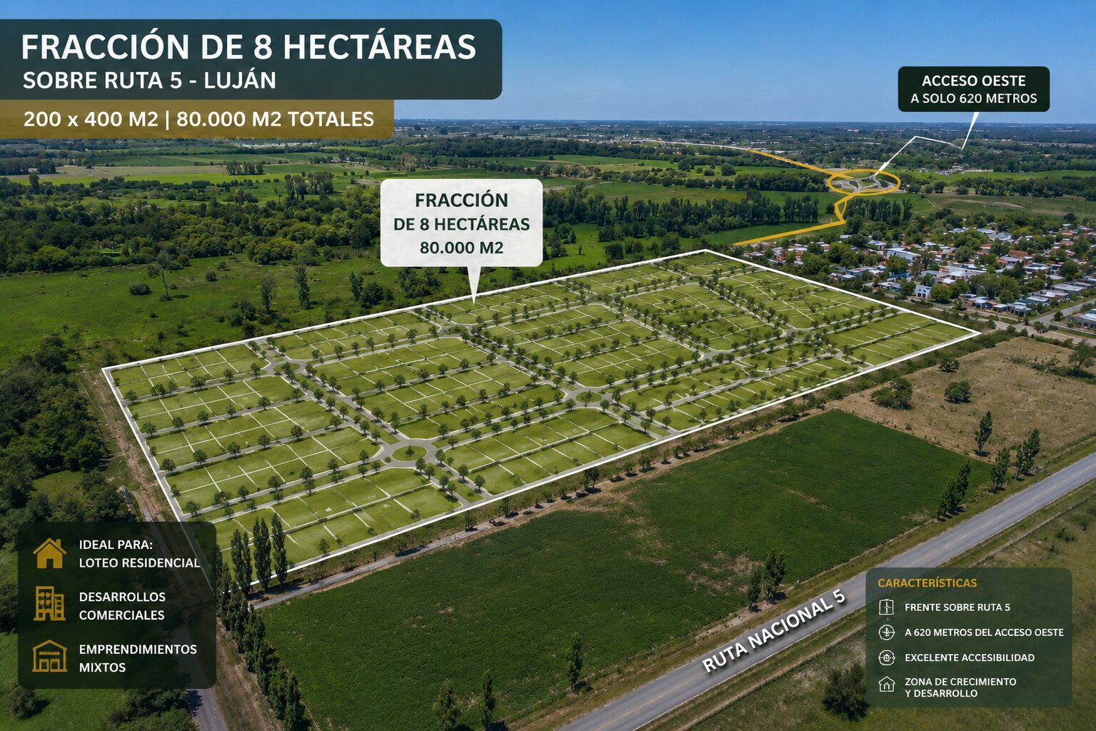 Lote 8 hectáreas Lujan sobre Ruta 5 a metros de Colectora Acceso Oeste — foto 7