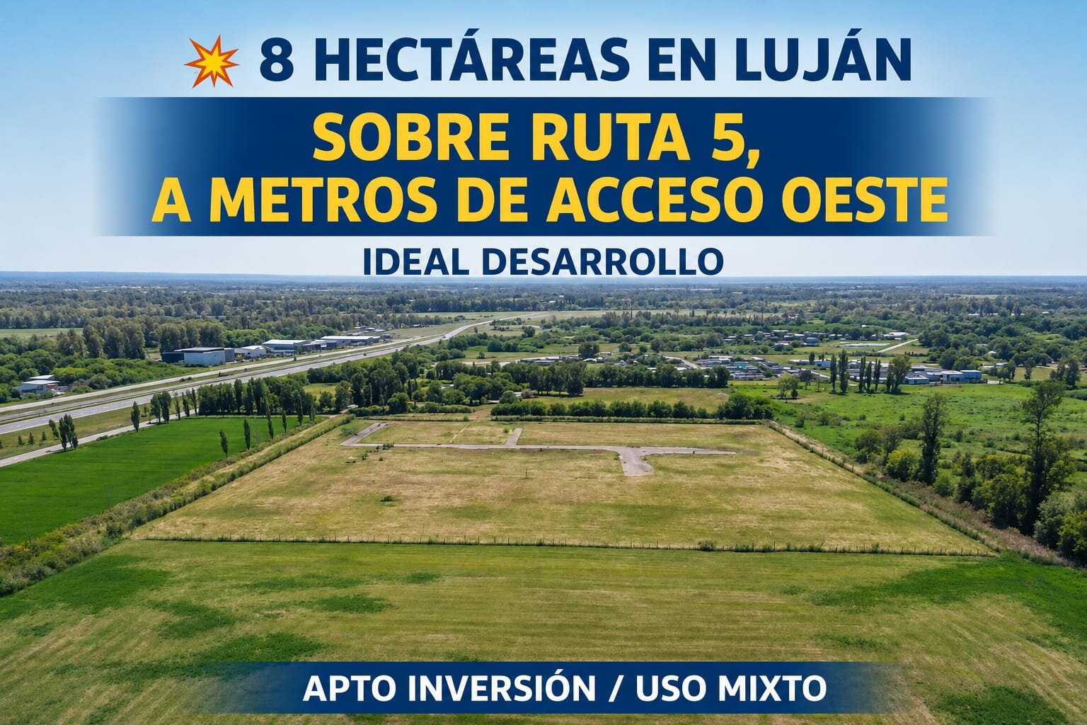 Lote 8 hectáreas Lujan sobre Ruta 5 a metros de Colectora Acceso Oeste — foto 2