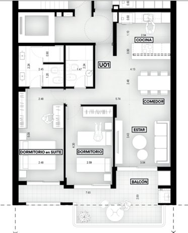 Venta Departamento 2 dorm. # Salta 2020 (01-01) c/Amenities -Opcional Cocheras — foto 3