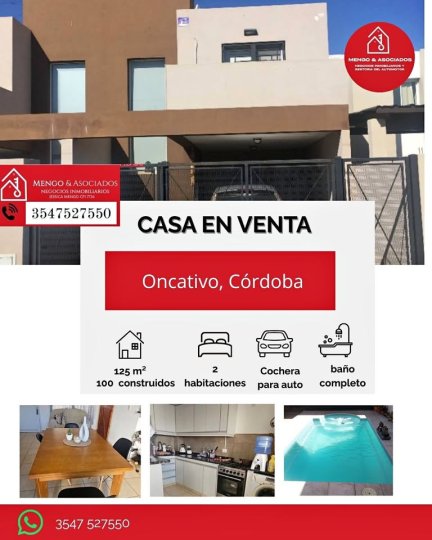 VENTA DUPLEX ONCATIVO 2 DOR 2 BAÑOS PILETA