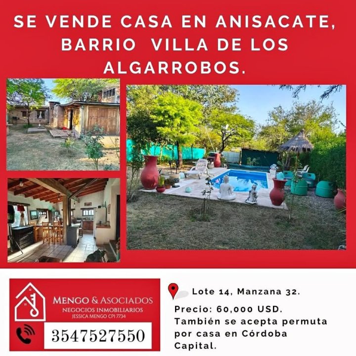 VENTA CASA ANISACATE 3 DORMITORIOS PILETA CLIMATIZADA