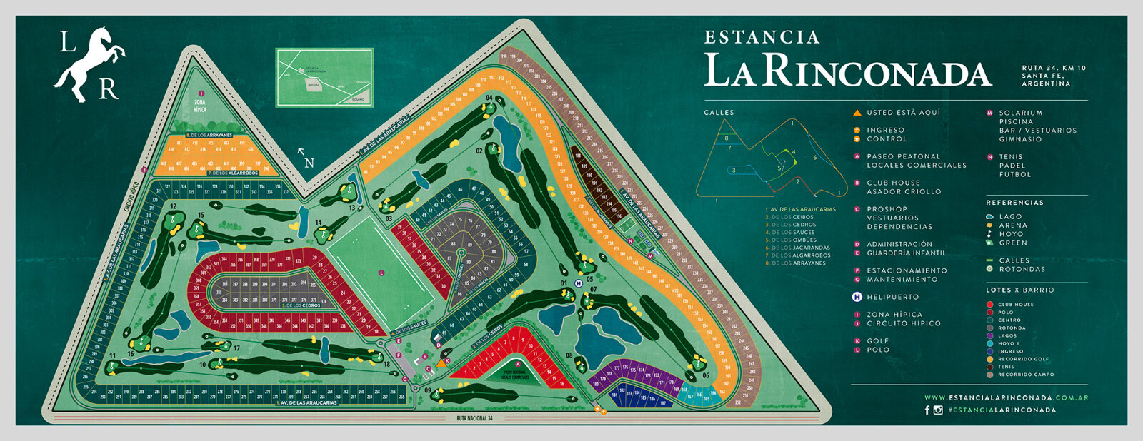 Venta terreno en Estancia La Rinconada Ibarlucea - Club de campo - Lote 59 - Sector Golf interno - 24