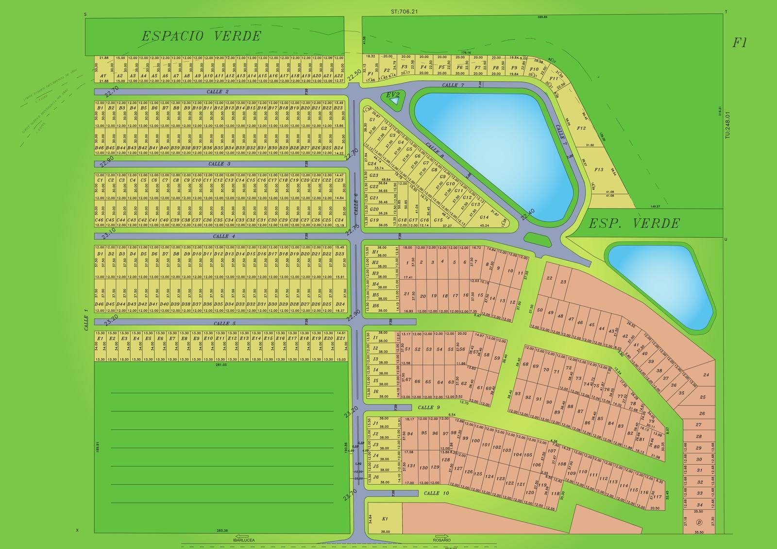 Venta terreno en Fincas del Rosedal 2 - Ibarlucea - Preventa - Proximidad Lago - Lote A12 - 13