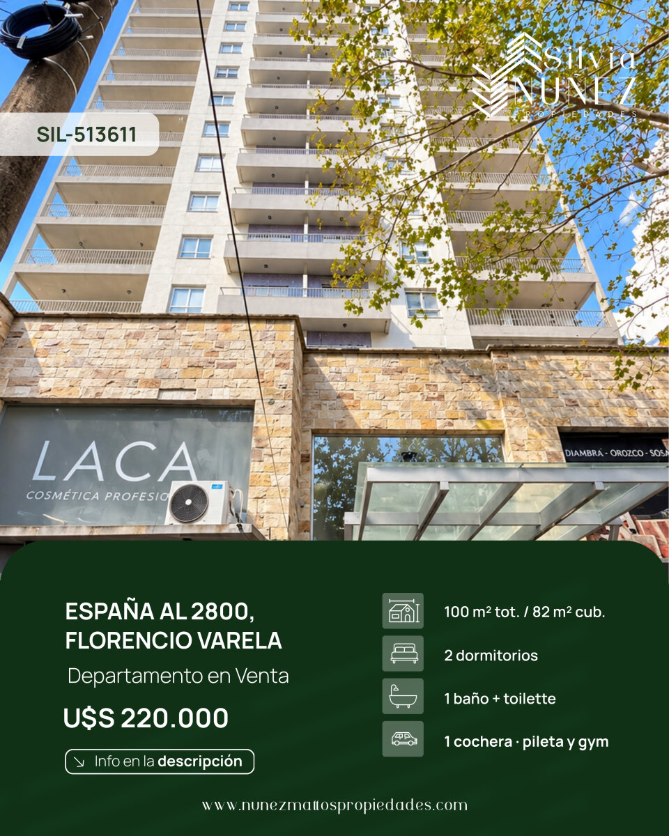 Venta Departamento 2 Dormitorios Florencio Varela Con Cochera