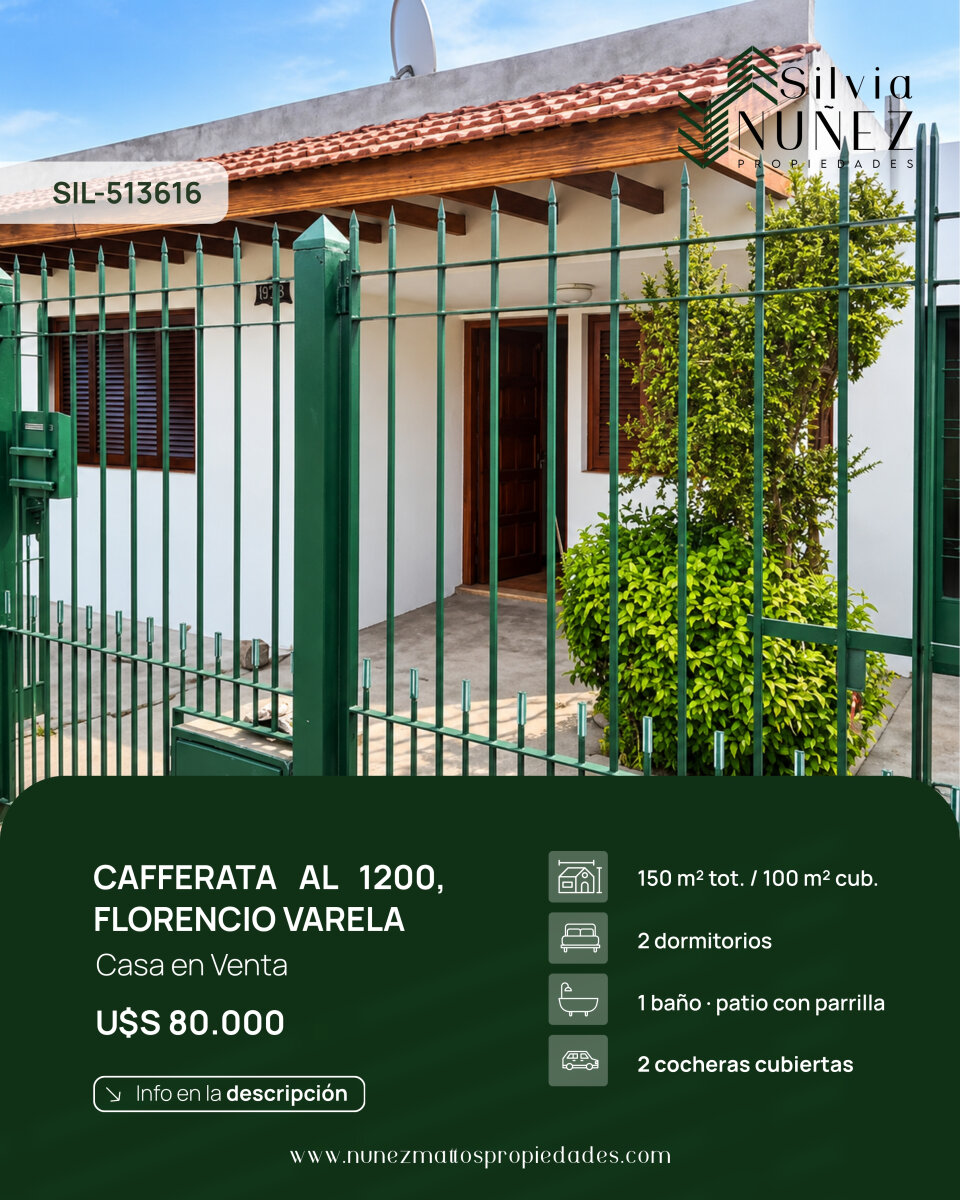 Venta Casa 2 Dormitorios Florencio Varela Con Cochera