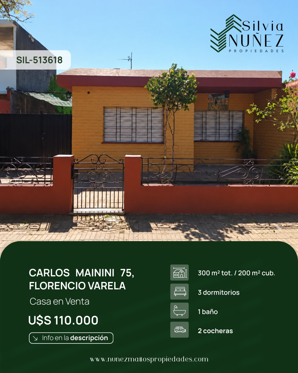 Venta Casa 3 Dormitorios Villa Vatteone Con Cochera