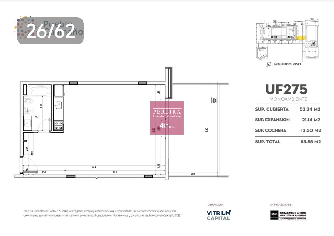 Venta Departamento a estrenar 1 dormitorio Pilar Pueblo Caamaño UF 275 - 1