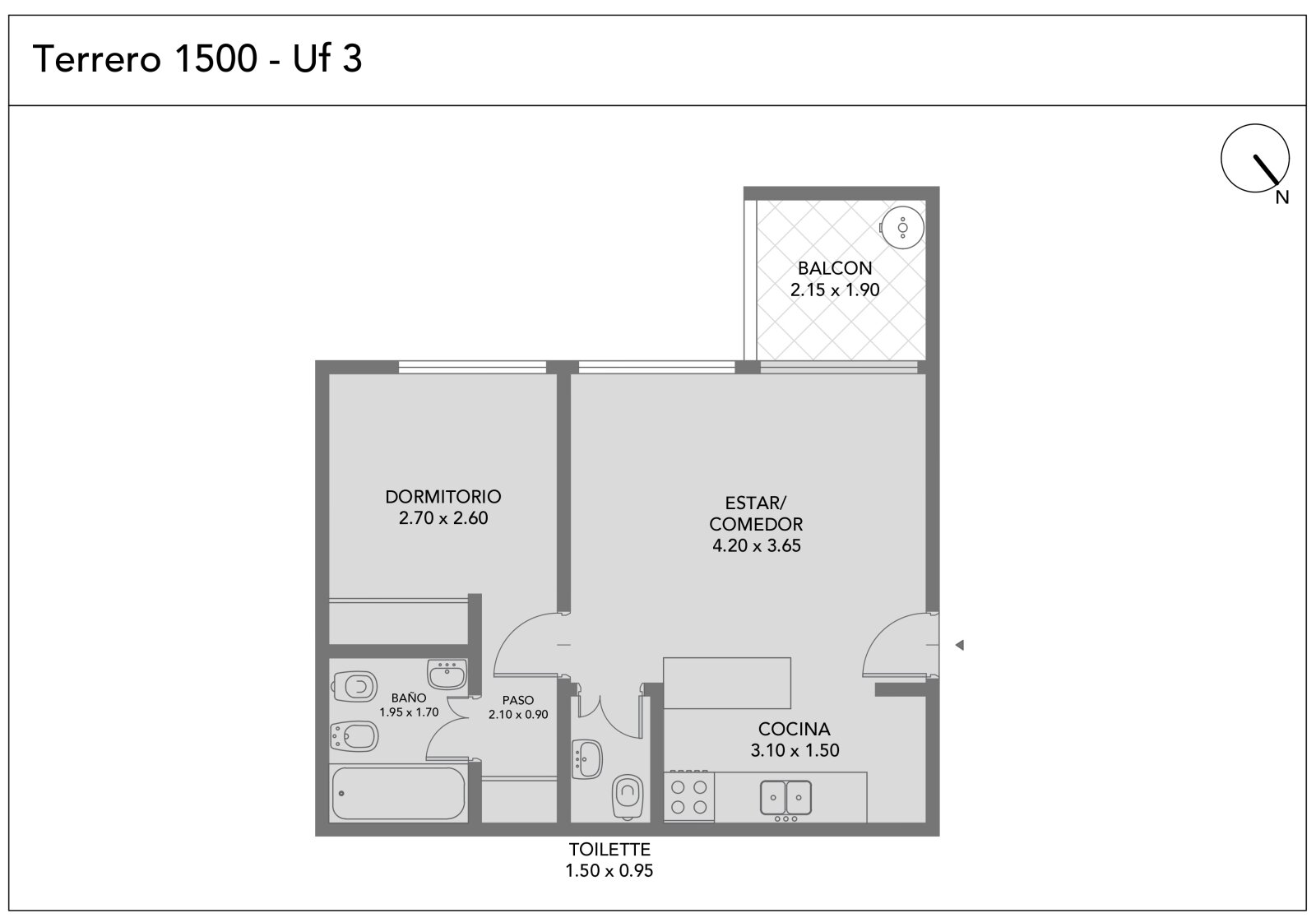 Venta. Depto 2 amb. A estrenar. Con balcón y terraza privada. Caballito Norte - 2