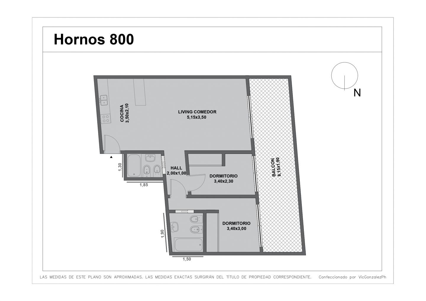 Departamento en venta. 2 ambientes c/ escritorio. Espacio guardacoches cubierto. Balcón corrido. - 25