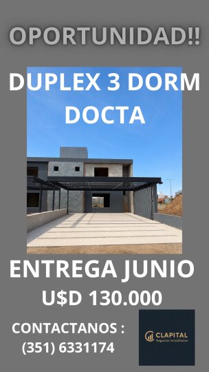OPORTUNIDAD DUPLEX 3 DORM DOCTA