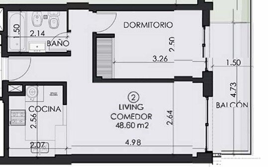 Av. Pellegrini 2680 - Scuba 48 - 1 dormitorio al frente - 11