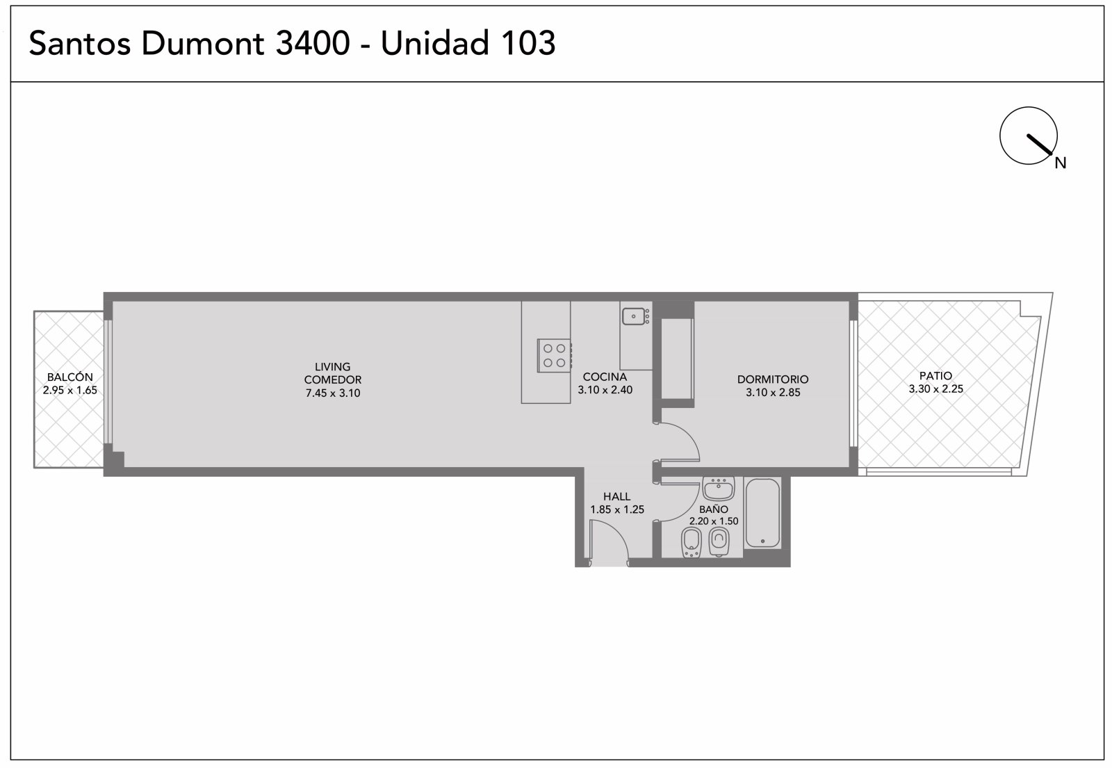 Venta Departamento 2 ambientes a estrenar al frente c/ balcón y patio. Palermo. - 2