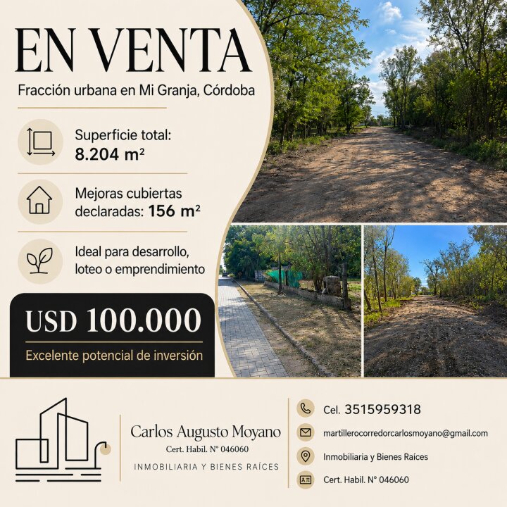 Lote de Terreno de 8.204mts en localidad Mi Granja
