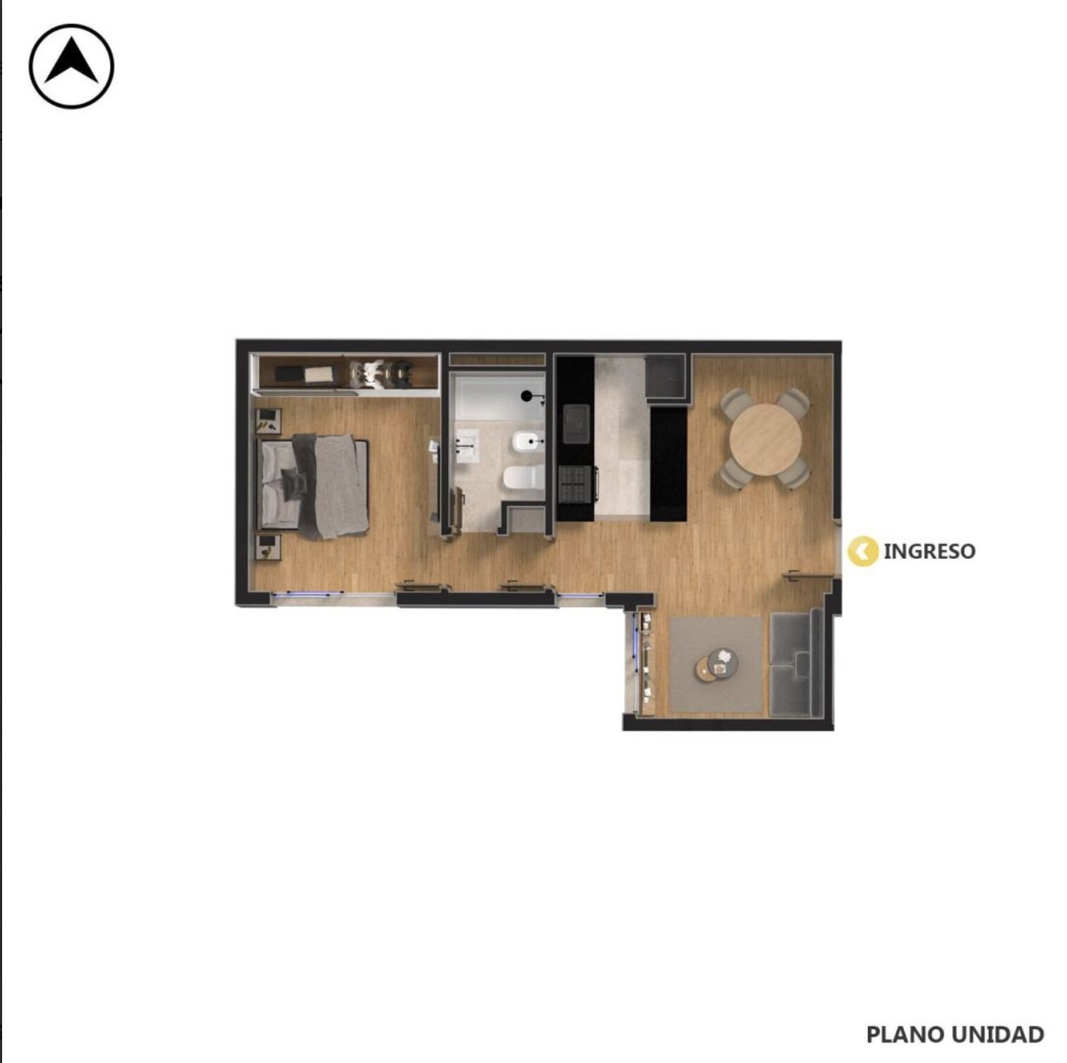 Venta - Departamento 1 dormitorio en zona Río - Parque España, Centro, Rosario. - 1