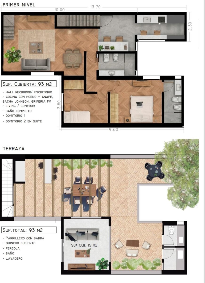 Venta departamento de pasillo 2 dormitorios- Zona Lourdes - 3