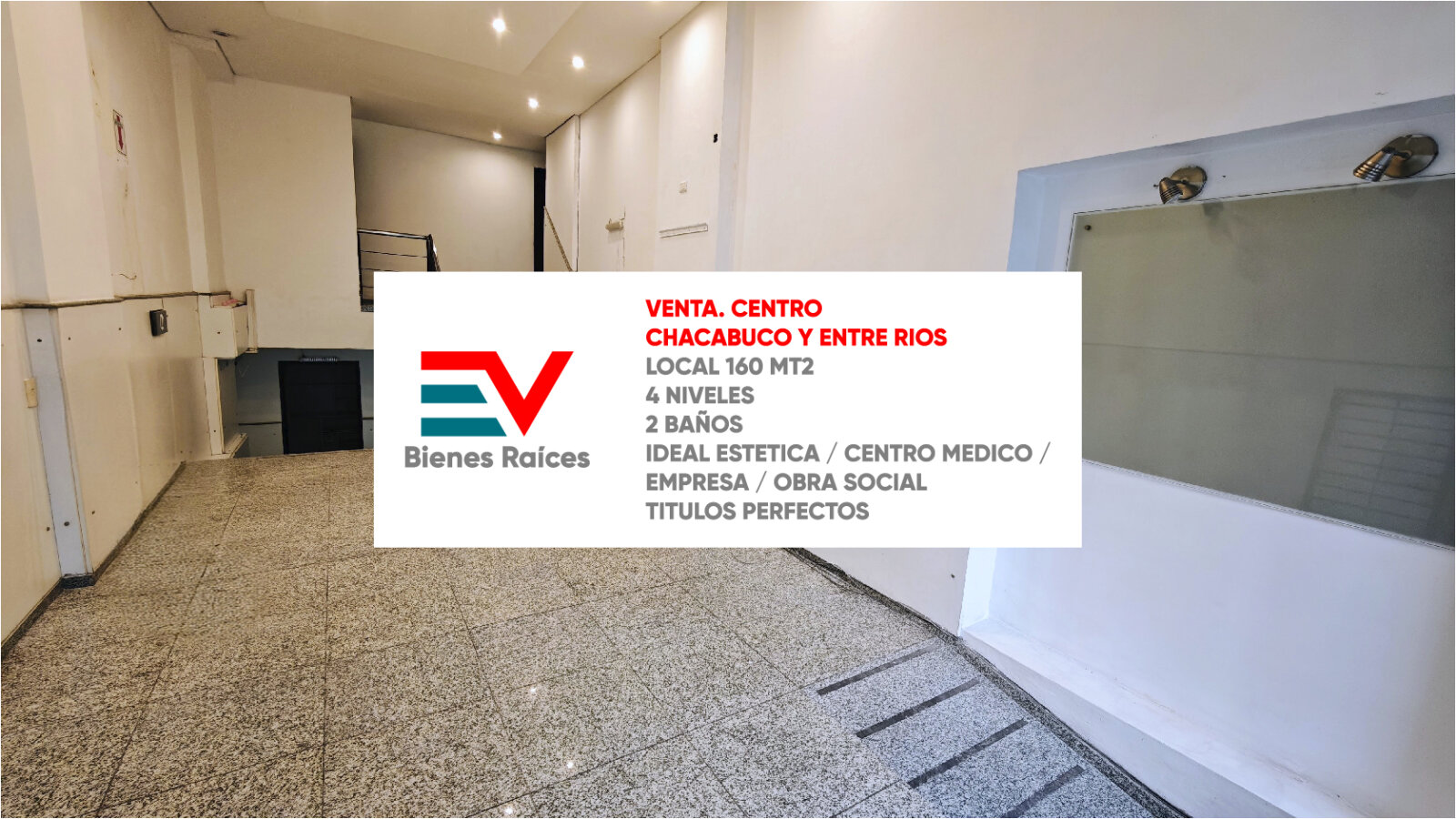 VENTA. LOCAL 160 m2. 2 BAÑOS. SOBRE BVD CHACABUCO Y ENTRE RIOS