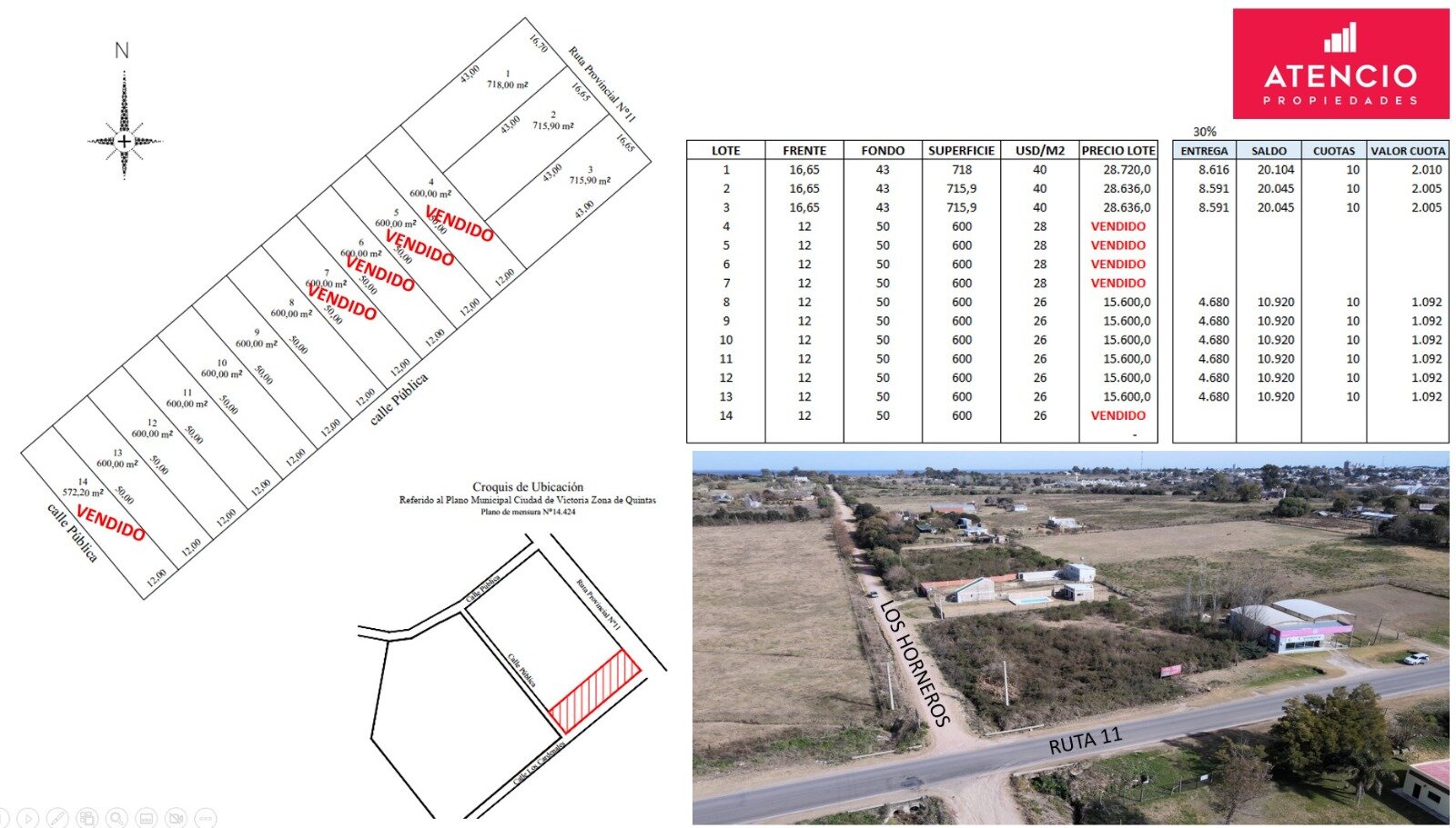 Lotes De 16 X 43 ( 718 M2) con magnifica ubicacion - Ruta 11 - En Zona De Quintas - 2