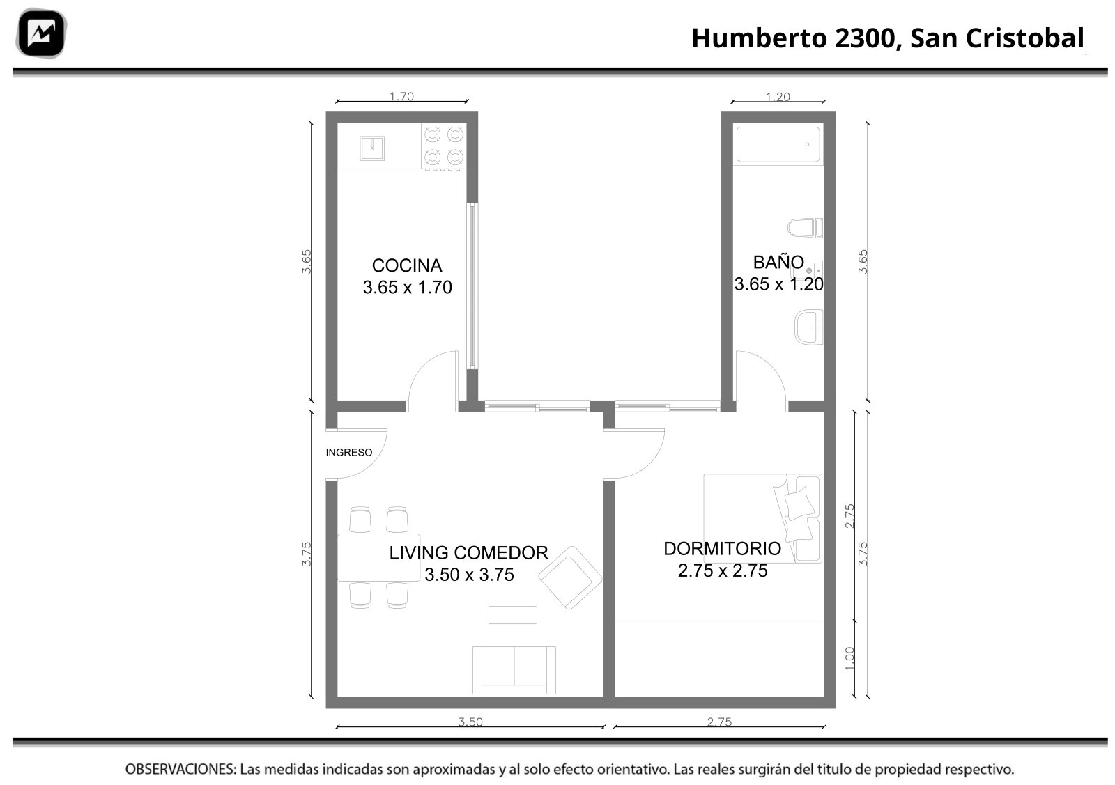 Departamento 2 ambientes en San Cristobal - 27