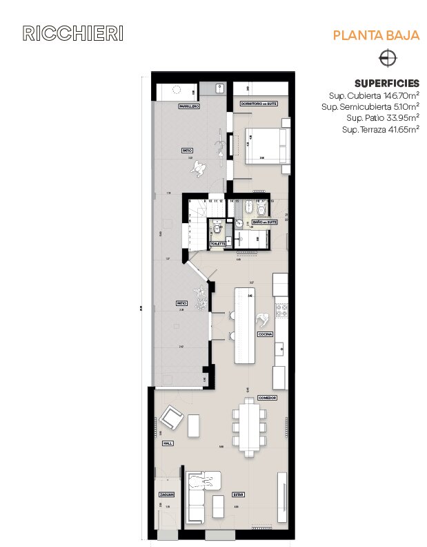 VENTA RICCHIERI 400, CASA DOS PLANTAS, 3 DORMITORIOS, 3 BAÑOS, CON COCHERA. - 26