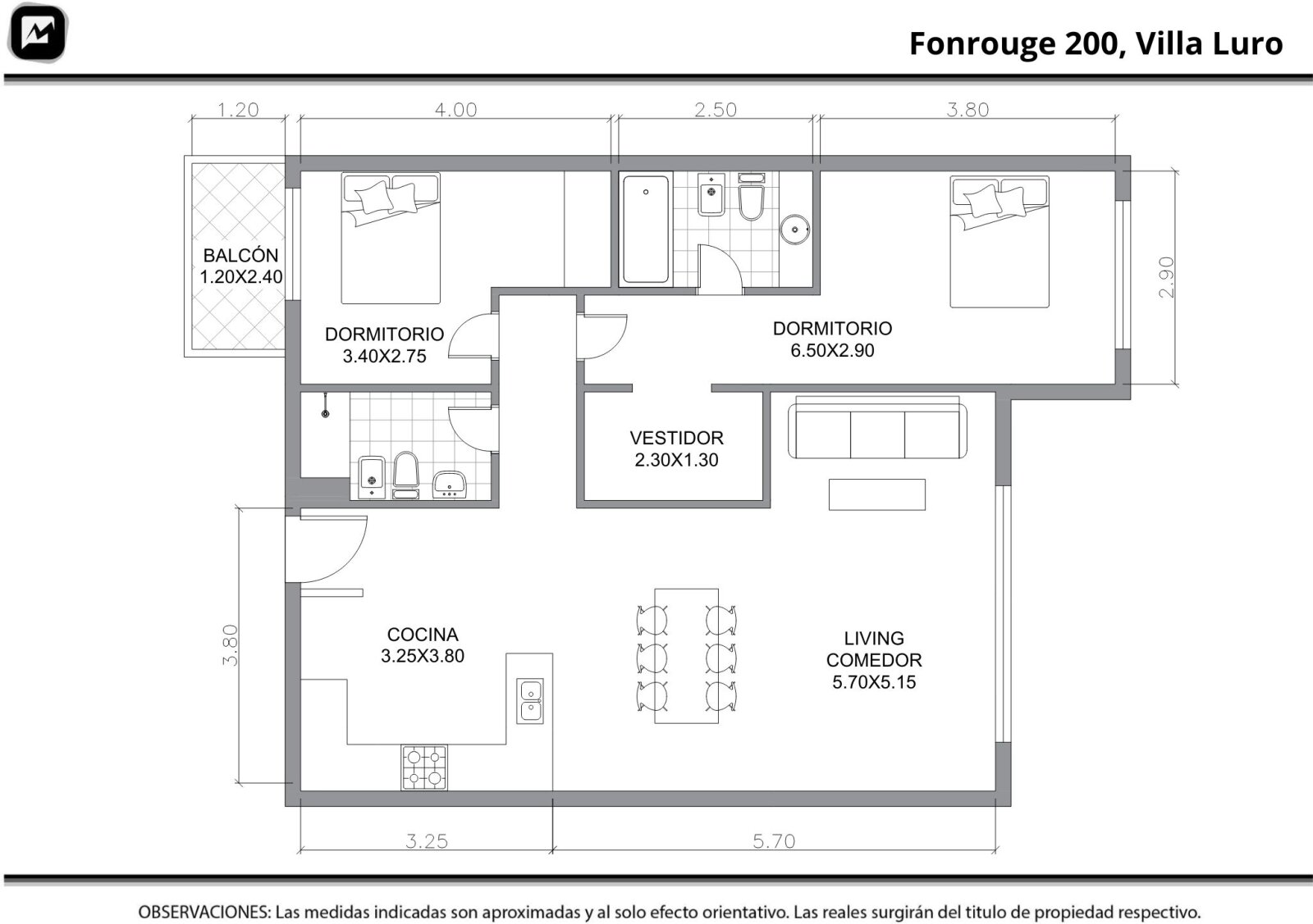DEPARTAMENTO - VILLA LURO- COCHERA FIJA- BAULERA - 52