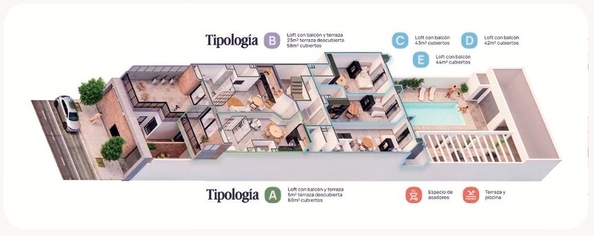 VENTA LOFT CON BALCON TERRAZA  EN GUEMES - En Obra - Imagen 2