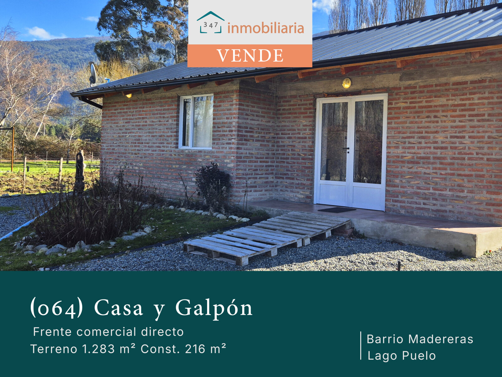 (064) Lago Puelo | Casa y Galpón de 216 m² sobre Ruta 16 con frente comercial directo - 1