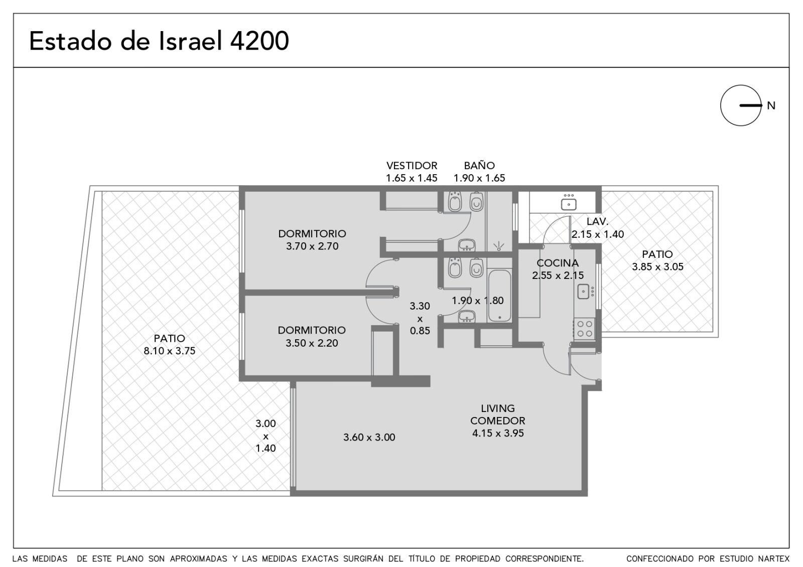 Departamento 3 ambientes, 120 m2 - patio, cochera y sum - Palermo Villa Crespo - 3