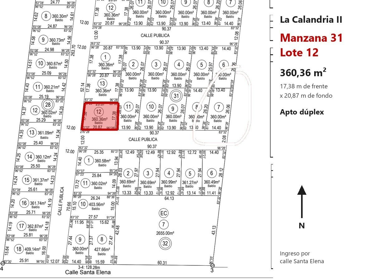 Lote en esquina 360 m² apto dúplex en La Calandria II, Zona Sur · Mza 31 Lt 12 — foto 13
