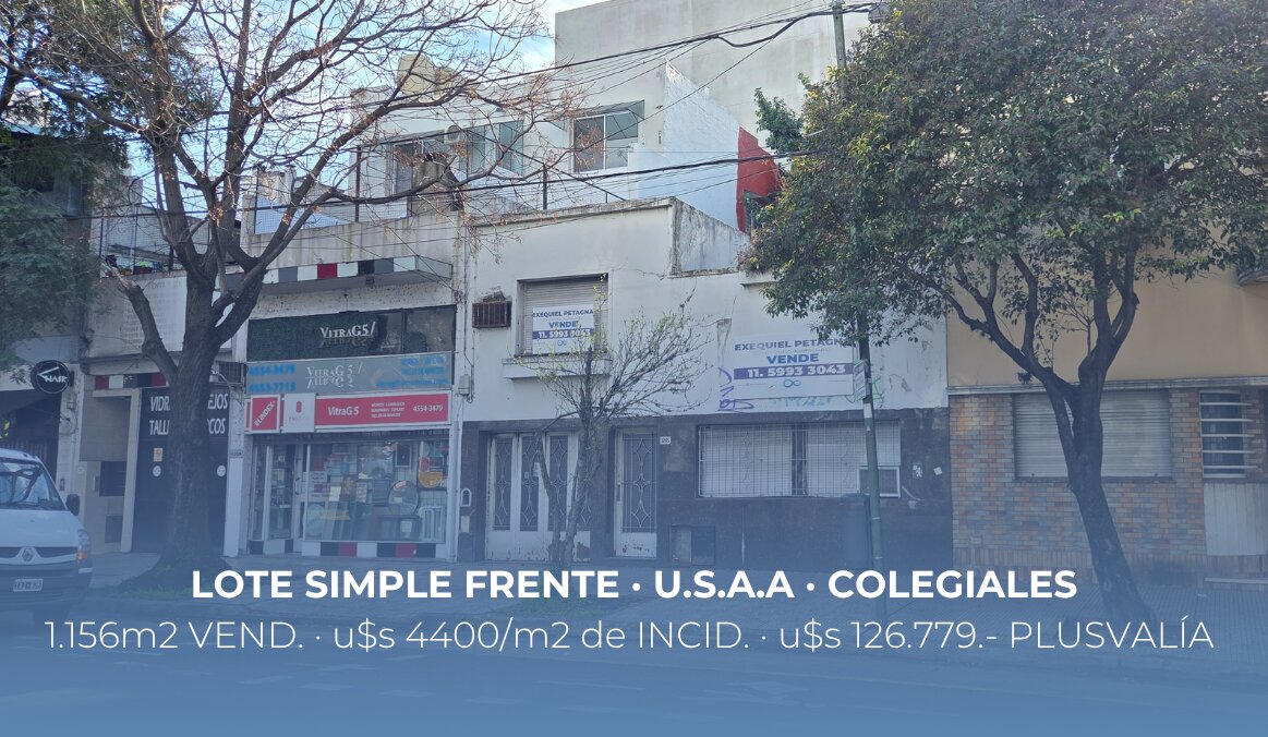 Venta. Terreno. USAA. 1.156 m² Vendibles. Av. Forest. Colegiales - 1
