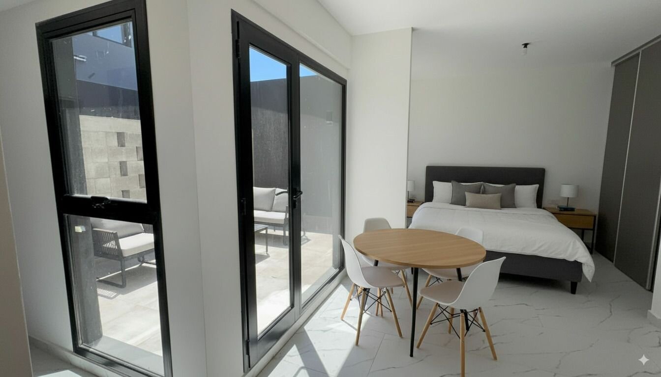 Departamento a estrenar en venta. Monoambiente con patio. Parrillas y Solarium.