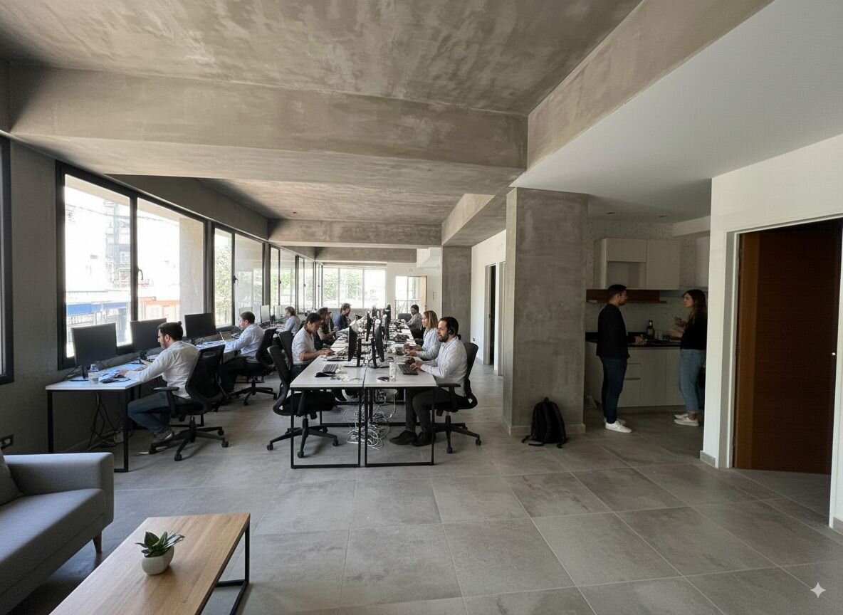 Oficina a estrenar en venta. Cocina y baños. 140m2 en una planta. - 1