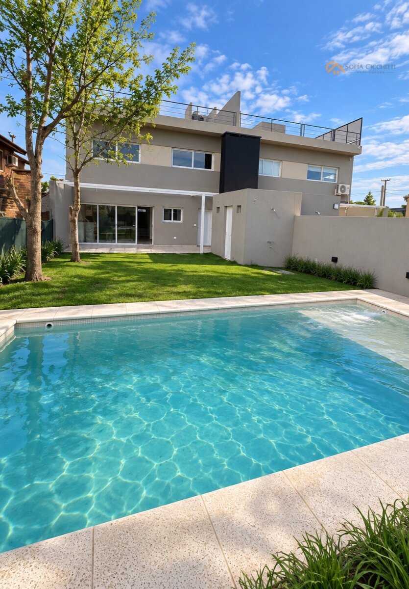 EN VENTA - FUNES CASA A ESTRENAR 3 DORMIT- 4 BAÑOS - PISCINA - MODERNA