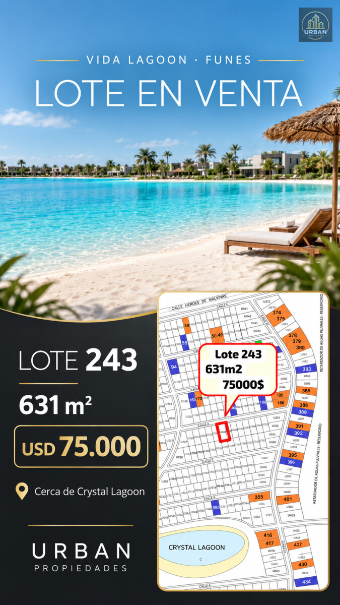 Venta Lote en Barrio Vida Crystal Lagoon, Funes - 2