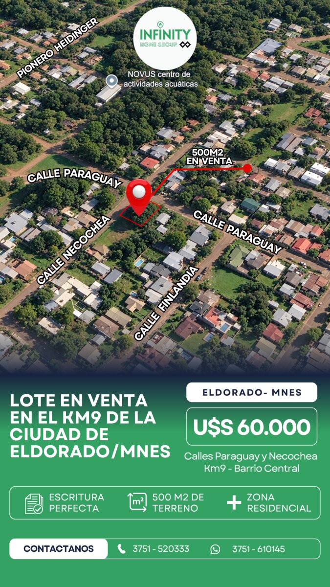 Terreno residencial en venta sobre calles Paraguay y Necochea, Km9