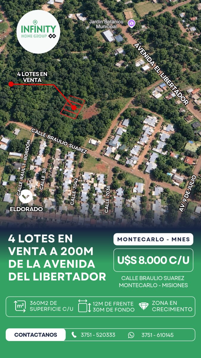 Terrenos residenciales en venta en el centro de Montecarlo - Misiones - 1