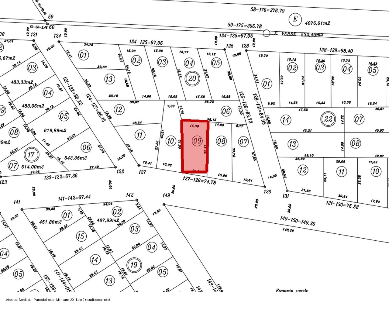 Lote en venta 477 m² con luz y agua en Aires del Nordeste, Unquillo · Mz 20 L 9 - 9