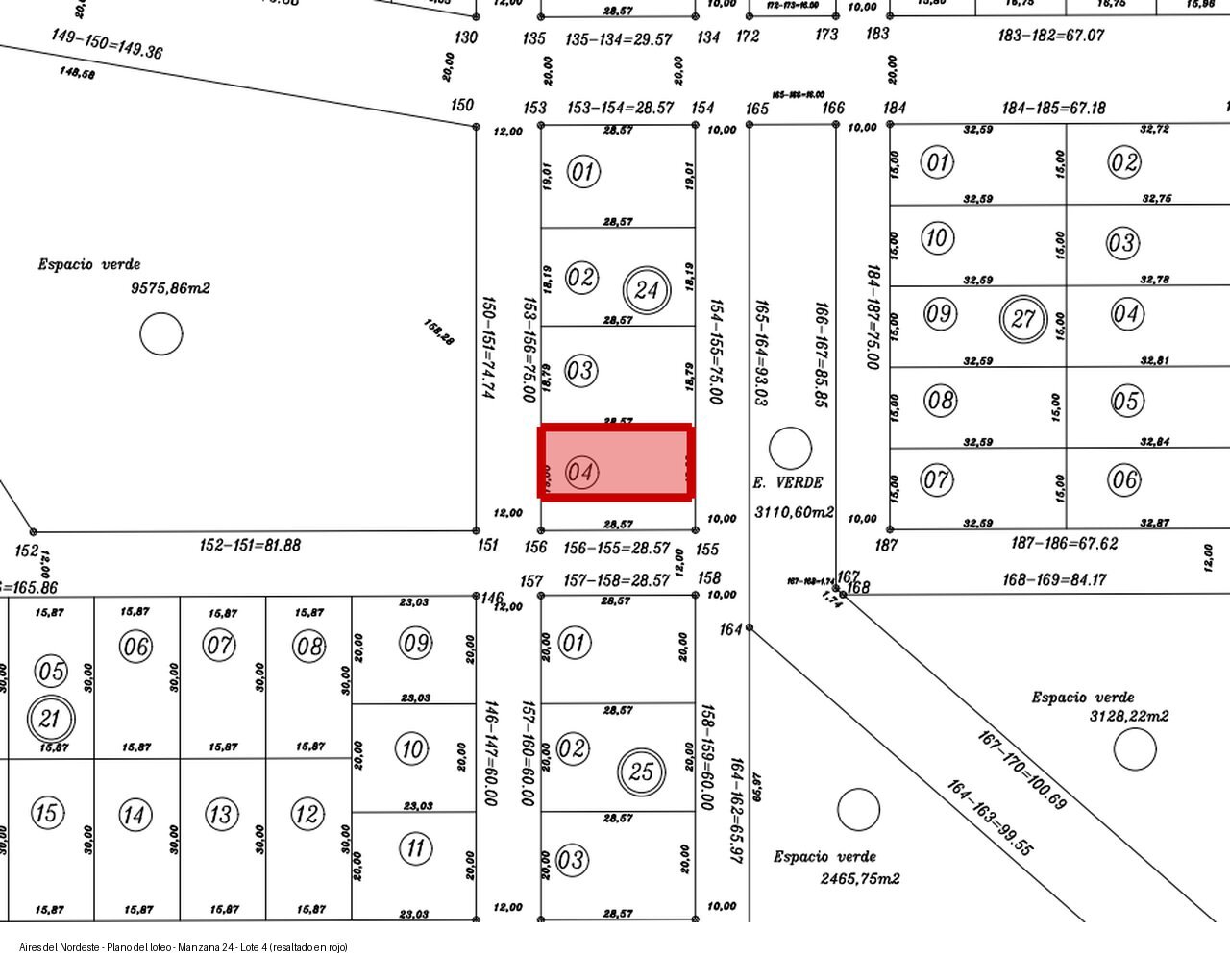 Lote en venta 543 m² con servicios en Aires del Nordeste, Unquillo · Mz 24 L 4 - 9