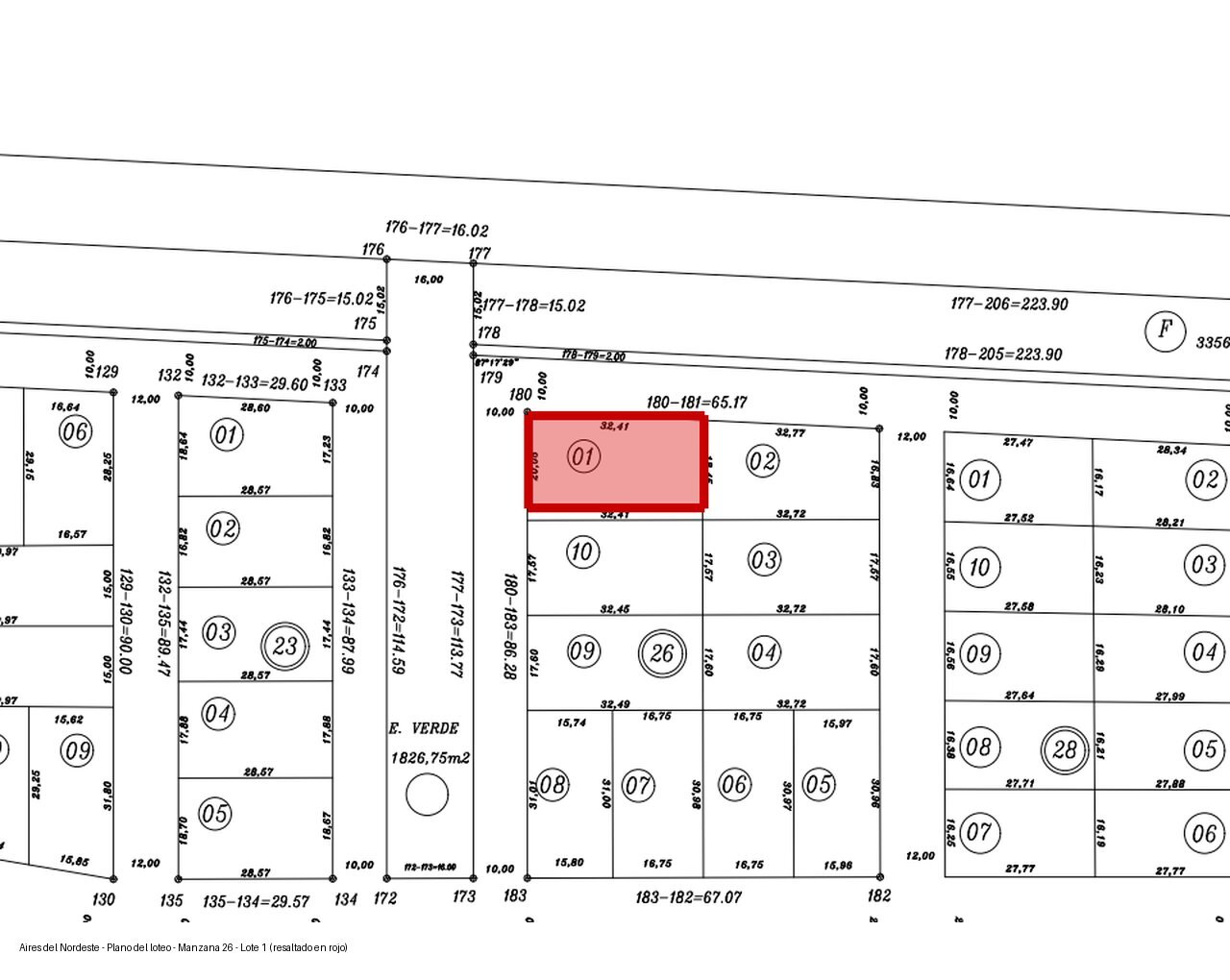 Lote esquina en venta 624 m² en barrio cerrado Aires del Nordeste · Mz 26 L 1 - 10