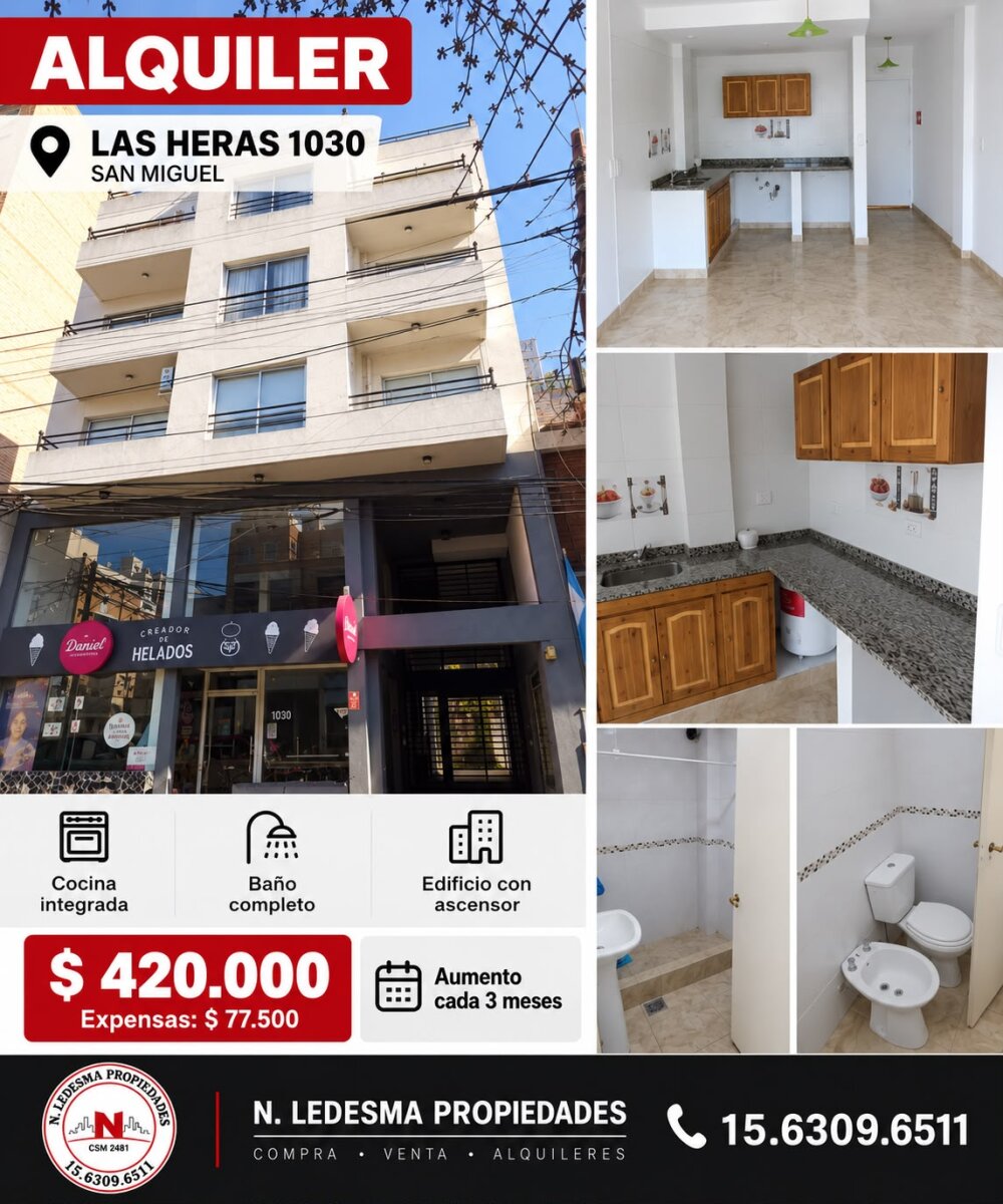$420.000 Alquiler 1 amb Muñiz San Miguel