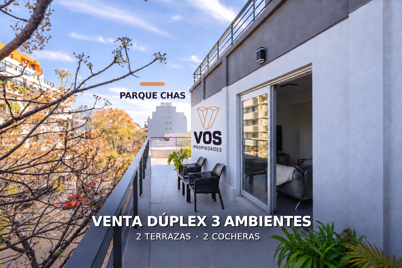 Venta Dúplex 3 amb. 2 terrazas 2 cocheras Parque Chas