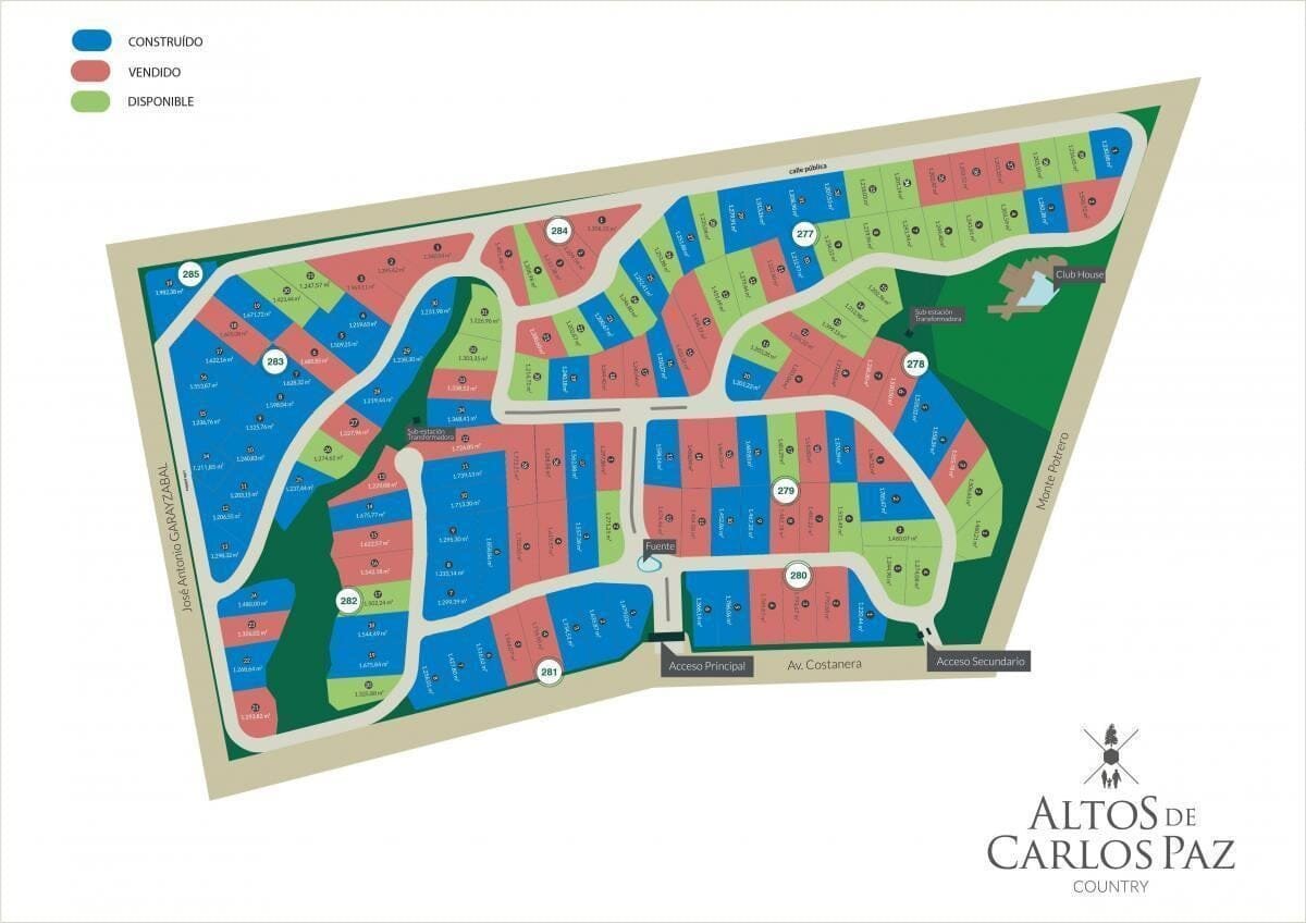 VENTA-LOTE COUNTRY ALTOS DE CARLOS PAZ- 1400M2-ESCRITURA - Imagen 2