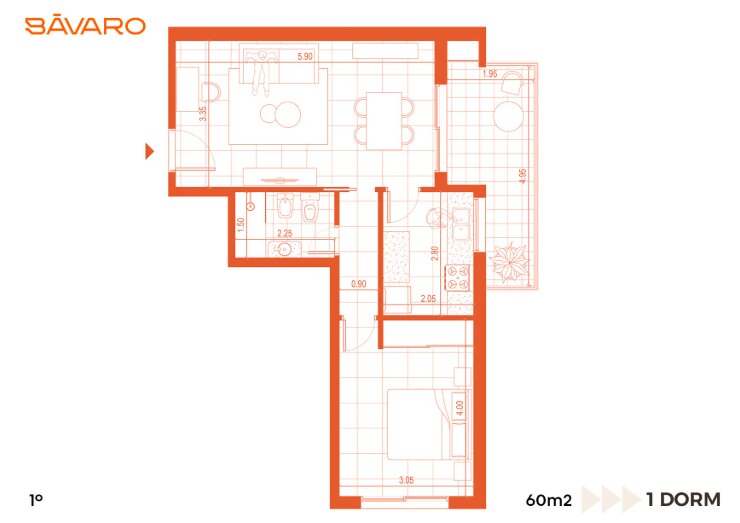 EDIFICIO BAVARO | 1 dormitorio con cocina separada en Puerto Norte — foto 6