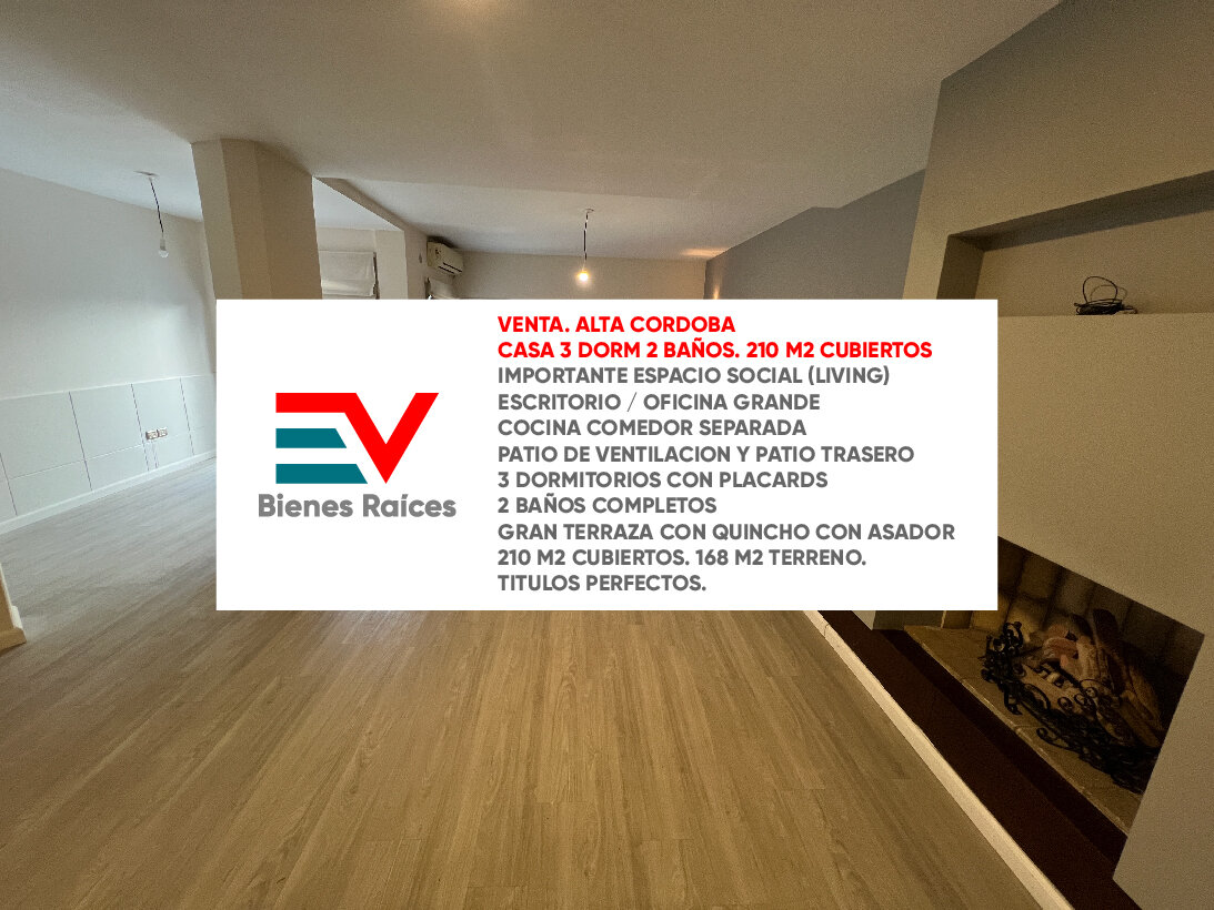 VENTA. ALTA CORDOBA. APTO CREDITO. CASA 3 DORM 210 M2 CUBIERTOS