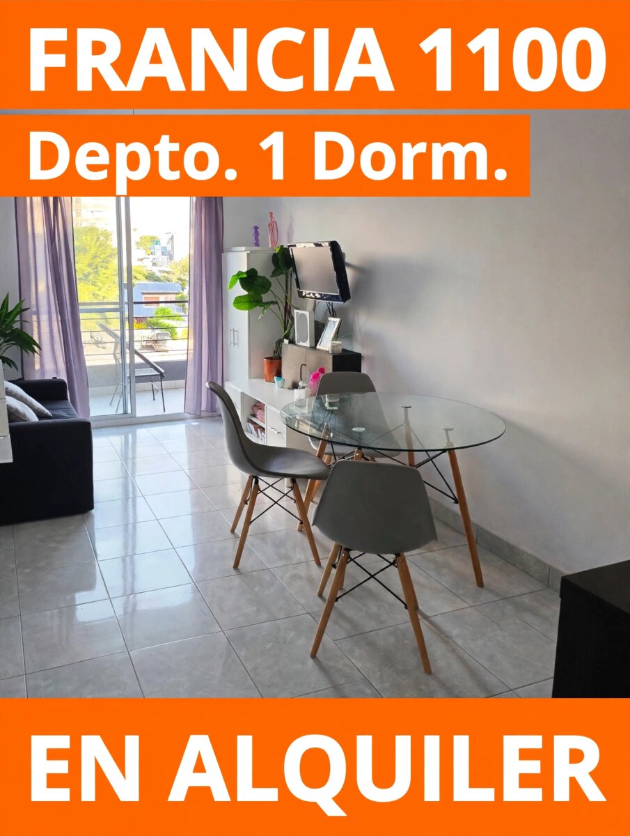 ALQUILER DEPTO 1 DORMIT FRANCIA 1100