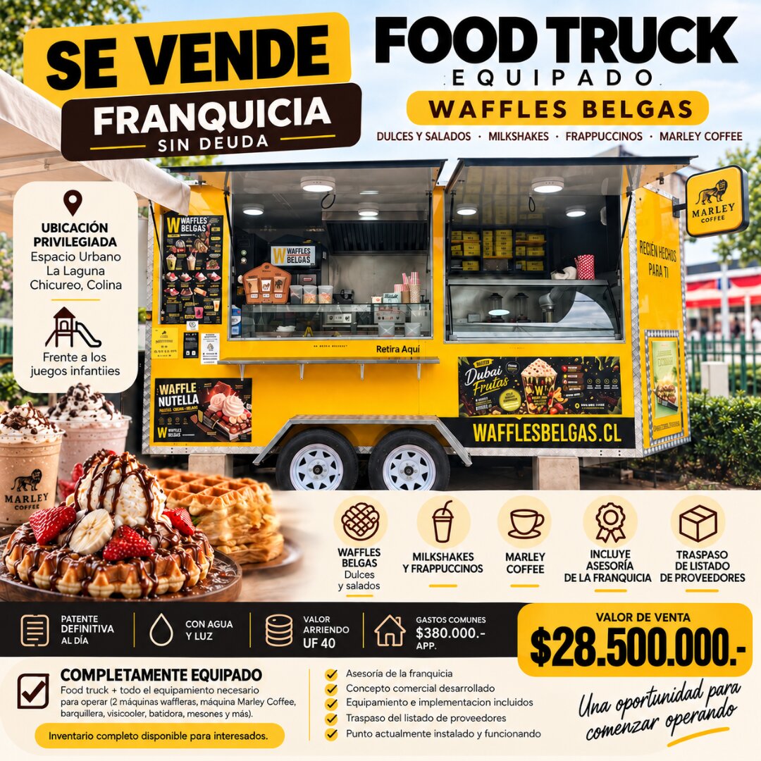 SE VENDE FOOD TRUCK EQUIPADO – WAFFLES BELGAS