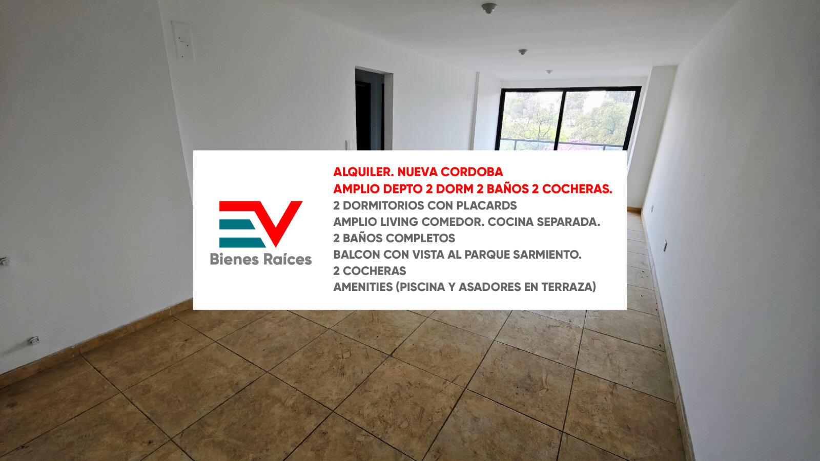 ALQUILER. NUEVA CORDOBA. AMPLIO DEPTO 2 DORM + 2 BAÑOS + 2 COCHERAS — foto 2
